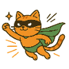Orange Superhero Cat Cape