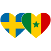 Sweden Senegal Flag Heart