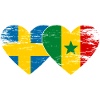Sweden Senegal Flag Heart used