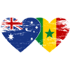 Australia Senegal Flag Heart