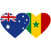 Australia Senegal Flag Heart