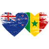 Nouvelle-Zélande Sénégal Drapeau Coeur