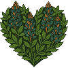 Botanical Heart Leaves Motif