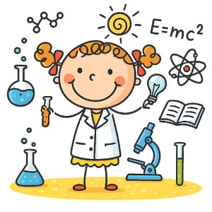 Cartoon Mädchen Wissenschaftler Kinder Wissenschaft T-Shirt