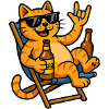 Sunglasses hangover in a beach chair