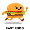 Fast Food Running Burger – Funny Cartoon
