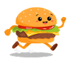 Running Burger – Fast Food Pun Design