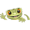 Peeking funny welcoming gecko