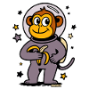 Rockets monkey astronaut with banana