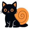 Cat silhouette in orange