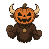 Pumpkin Monster with Fur Halloween