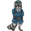 Raccoon Policeman Sunglasses Police