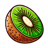 Green and Brown Cartoon Sparkle Kiwi