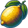 Bright lemon and green leaves