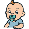 Cute baby with pacifier cartoon