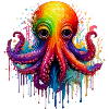 Farbenfroher Oktopus Splash