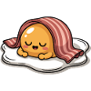 Sleeping Egg with Bacon Cartoon