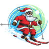 Christmas Man Skiing Winter Fun