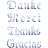 Multilinguale Dankesbotschaft Eiskristall