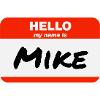 Hej Mit Navn Er Mike Label Navneskilt