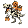 Scarecrow Riding Skeleton T-Rex Halloween Dinos