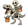 Squelette équitation squelette T-Rex Halloween dinosaure