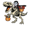 Vampire Riding Skeleton T-Rex Halloween Dinosaur