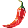 Chili Pepper - Cooles Low-Poly-Gemüse-Logo