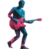 Guitar - Cool Guiratist Music Logo