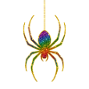 Rainbow glitter spider motif