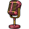 Glitter Microphone Retro Pink Gold