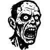 Screaming Zombie Head Print Halloween