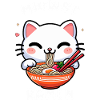 Kawaii cat ramen in bowl