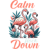 Calms the flock of flamingos