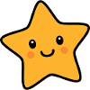 Kawaii star with smiling face