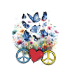 Peace Peacesymbol Herz Blumen