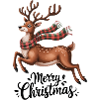 Winter deer with checkered scarf