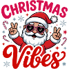 Christmas Vibes Santa Peace Signs