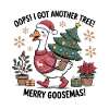 Weihnachtsstorch mit Baum und Weihnachtsgeschenken