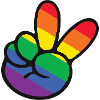Rainbow Peace Sign Hand