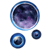 Planeten-Aquarell Blauviolett