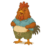Funny Rooster in Sloth Style