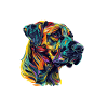 Farbexplosion Hundeporträt