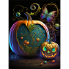 Bright Halloween pumpkins with pattern