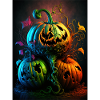 Neon Halloween Pumpkins