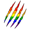 Pride Claw Rainbow Statement Scratch Trace