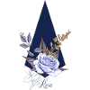 Rose auf Blau