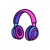 Neon Gradient Headphones Illustration