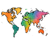 Carte du monde Aquarelle Arc-en-ciel