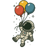 Astronaut with balloons